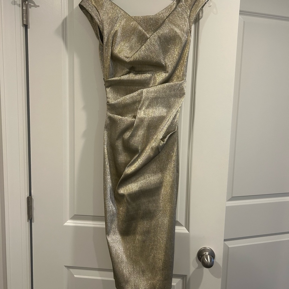 Gorgeous and sexy metallic cocktail/black tie dress